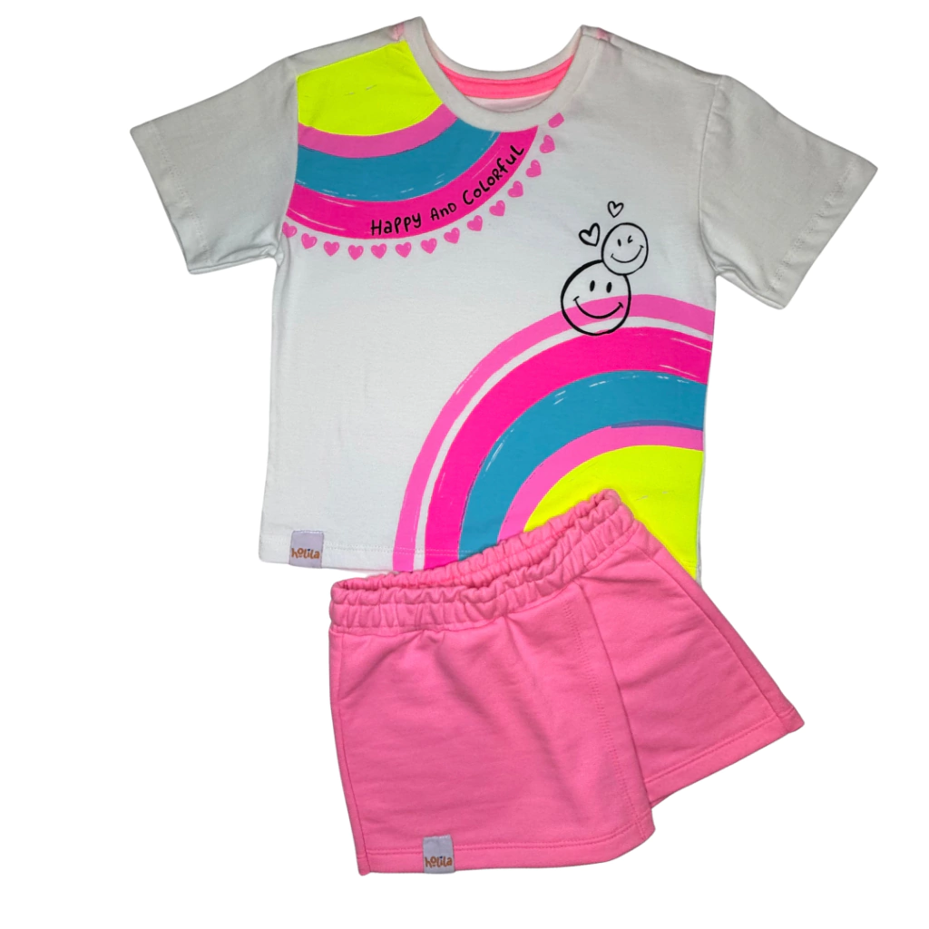 Holila | Conjunto Infantil Menina | Arco-Íris Feliz, vista 2