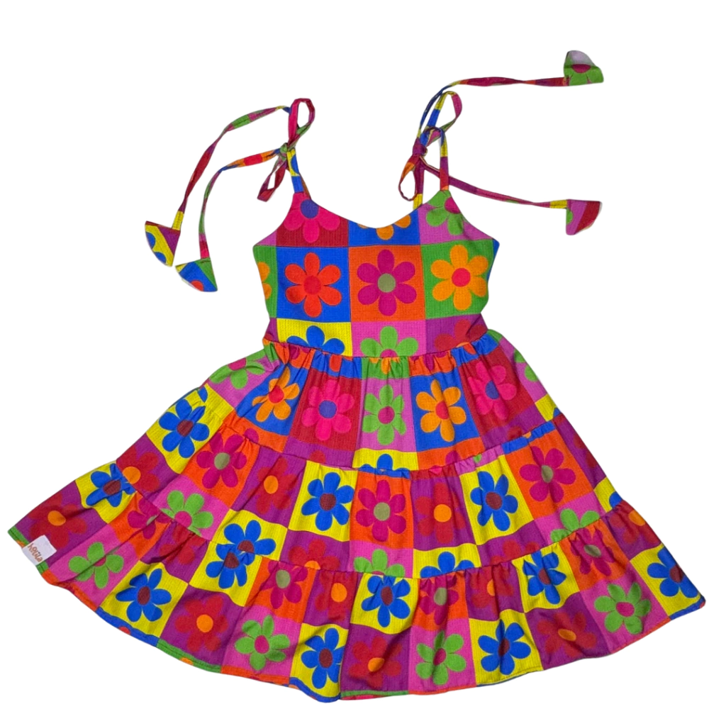 Holila | Vestido Infantil Menina | Floral Colorido | Magia das Flores, vista 3